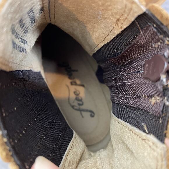 FREE PEOPLE James Leather Chelsea Boot w chunky heel in Almond Size 6.5 - Picture 5 of 8